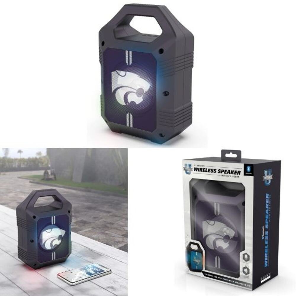 Kansas State Wildcats Bluetooth Wireless Speaker LED Lights  Radio NCAA Syncable